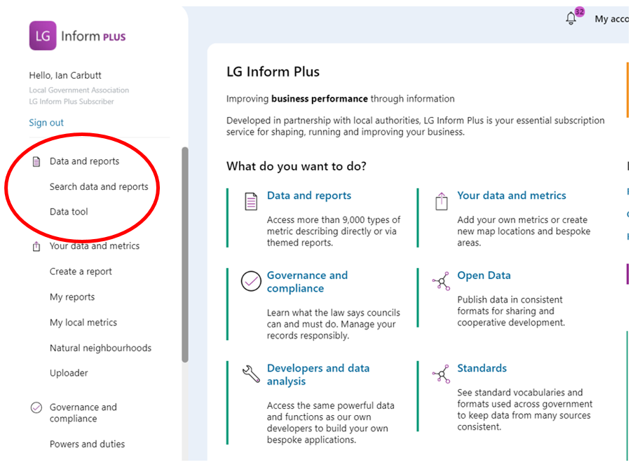Screenshot highlighting the direct access to Explorer page by clicking on the left hand side navigation bar