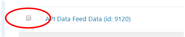 Screenshot showing the location of the check box (left of the metric title) for deleting any metric