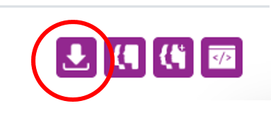 Screenshot highlighting the Download button for a CSV file