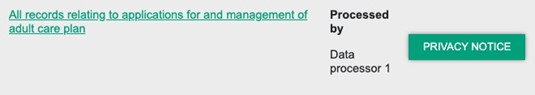 A screenshot of the RoPA application