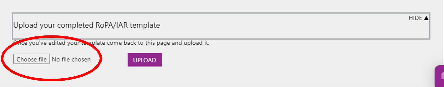 A screenshot of the RoPA application